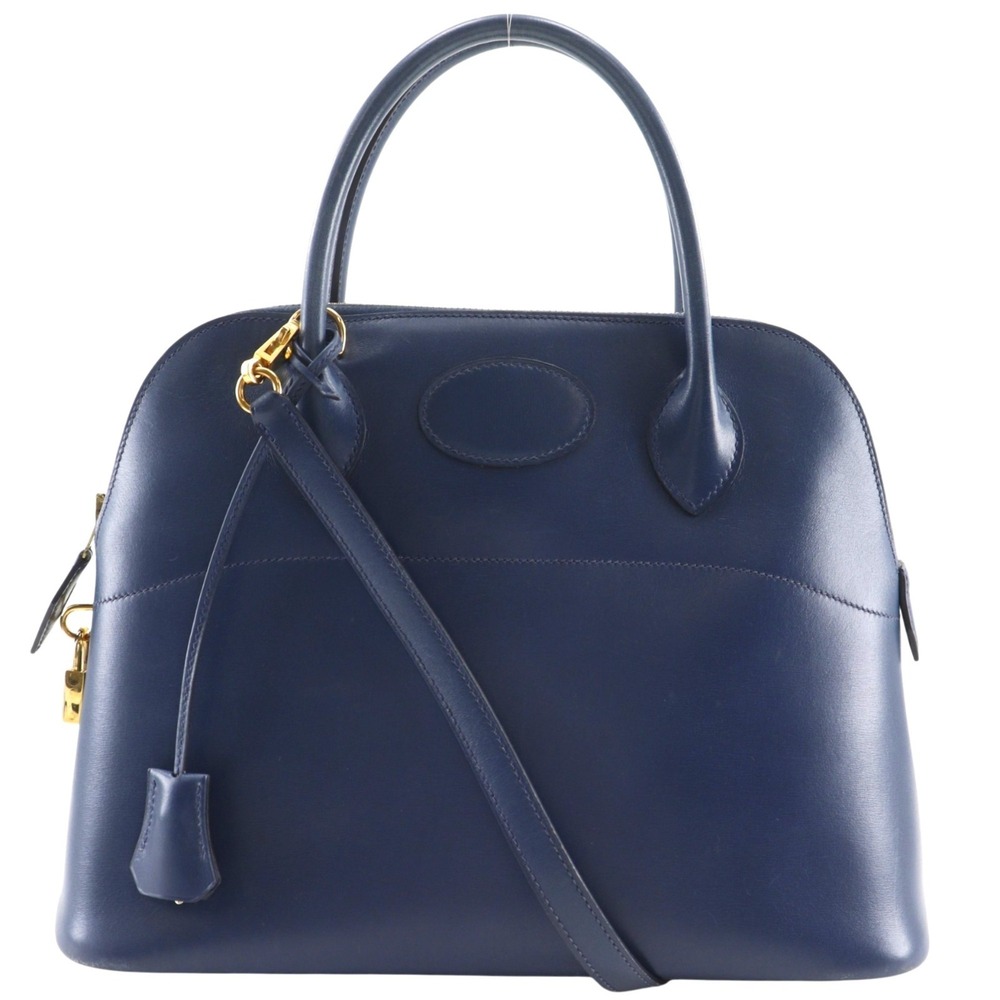 Hermes Bolide 31 Handbag, 2-Way Shoulder Bag x Veau Tadelakt Blue Marine, 199... - Picture 1 of 16